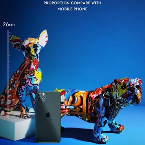 Simple And Creative Hand-Painted Color Dog Ornaments Home Wine Cabinet Office Ornaments Resin Crafts Ornaments Dog Toys