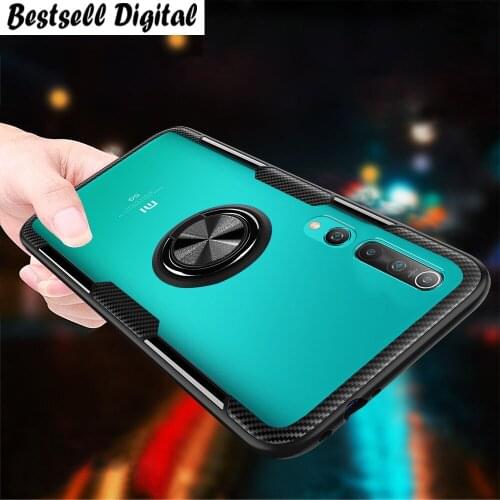 Transparent Ring Case For Xiaomi Mi 10 Pro Note 10 Mi 9T Mi9 Lite Shockproof Phone Cover for Redmi Note 8 Pro 8T K30 K20