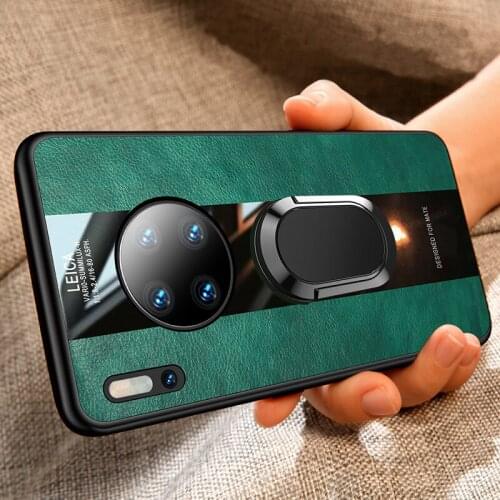 Luxury Leather Case For Huawei Mate 20 Lite Phone Cases Cover Huawei Mate 40 30 20 Pro Plus 10 Lite Car Magnetic Holder Bumper