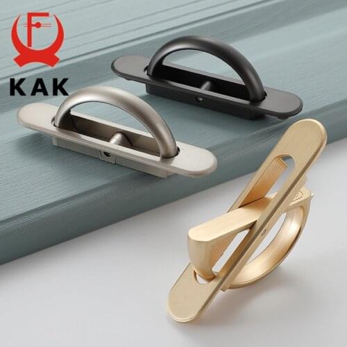 KAK Tatami Hidden Door Handle Pearl Nickel Zinc Alloy Recessed Flush Pulls Cover Floor Cabinet Handle Furniture Handle Hardware