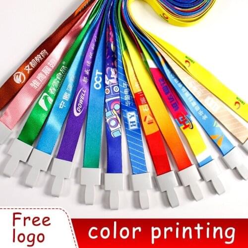5Pcs Custom Logo Printing Key Lanyard Full Color Design ID Name Badge Safety Hanging Neck Strap Lanyard