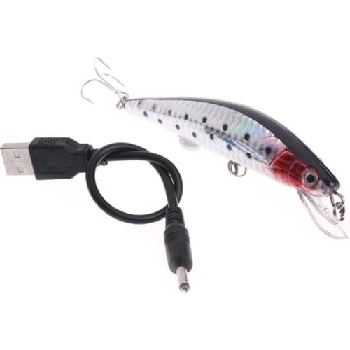 USB Rechargeable Flashing LED Lamp Light Twitching Fishing Lures Bait Electric Life-like Vibrate Hard Fishing Lure High Quality