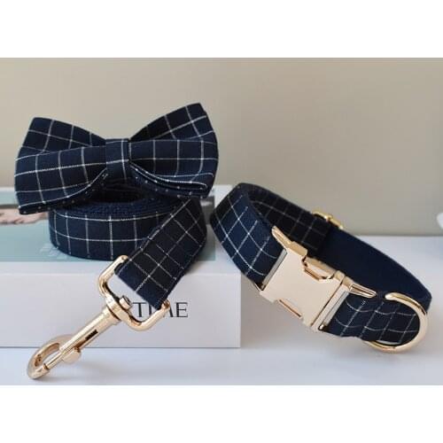 Unique Plaid Printing Pet Collar Dog Leash Dog Accessories For Pitbull Bull Terrier Rottweiler Free eEngraved Pet Collars