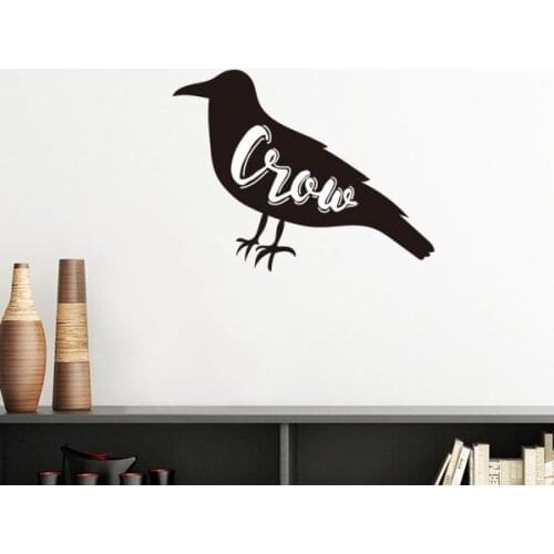 Crow Black And White Animal Silhouette Removable Wall Sticker Art Decals Mural DIY Wallpaper for Room Decal