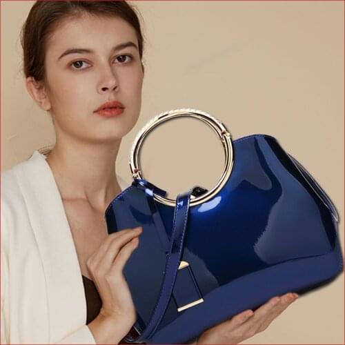 Womens bag Handbag designer luxury 2021 new PU leather Fashion shiny patent leather one-shoulder messenger handbag