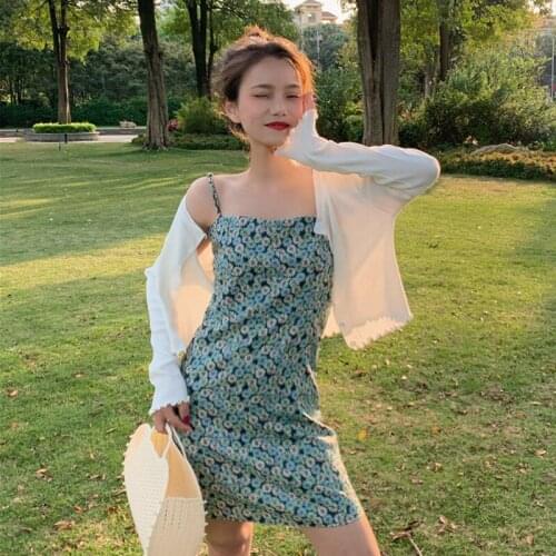 Woman Dress Floral Sling Skirt Female Summer New Style French Gentle Wind Super Fairy Slim Skirt