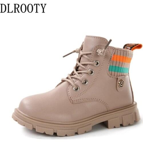 Winter Children Snow Boots Warm Shoes Boy Girl Short Plush Flat Baby Kid Outdoor Fashion Ankle Martin Non-slip Sneakers