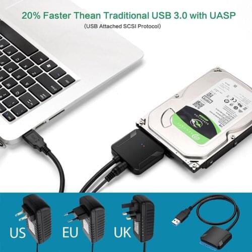 2021 USB 3.0 To Sata Adapter USB3.0 Data Cable Converter For Samsung WD 2.5/3.5Inch HDD SSD Adapter Easy Drive Line Hot