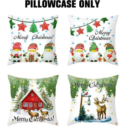 2021 Merry Christmas Cushion Cover 2021 Christmas Decorations for Home Cristmas Ornament Xmas New Year Gifts Natale Navidad Noel