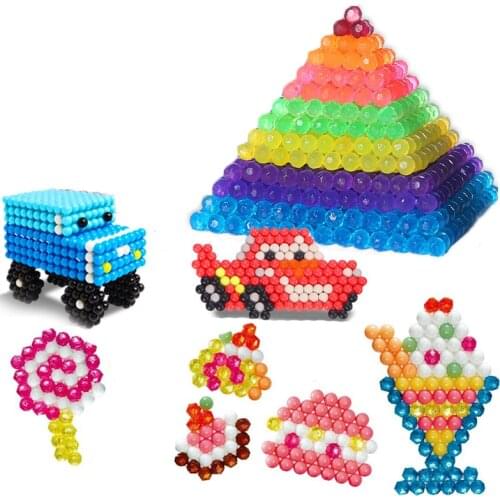 3000PCS/Set Jewel Beads 3D Puzzle toys for Children 6 Colors Refill Pack Water sticky Beads Jigsaw Puzzle Brinquedo Juguetes