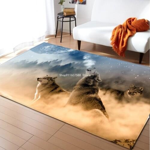 3d Animal Dreamcatcher Wolf Tiger Carpets for Living Room Bedroom Area Rugs Kids Room Floor Mats Kitchen Home Decor