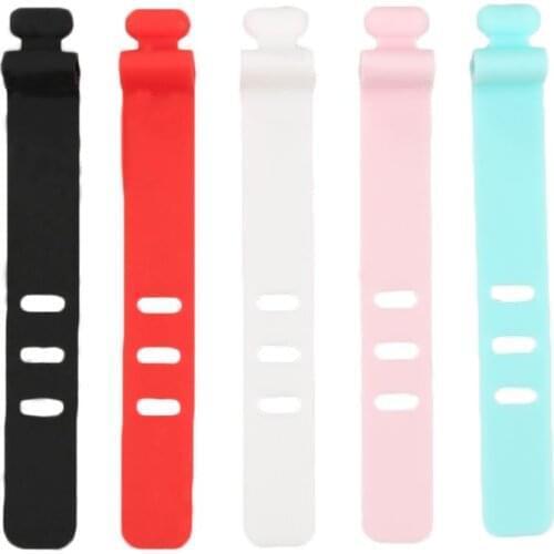 5/4pcs Cable Winder Data Line Silicone Cable Organizer Wire Wrapped Cord Line Storage Holder For IPhone Samsung Huawei Earphone