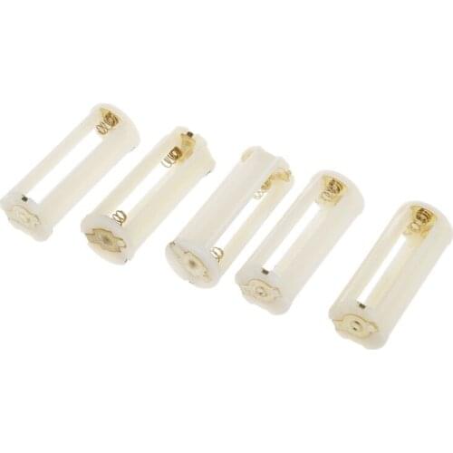 5Pcs Round 3x 1.5V AAA Battery Holder Case Box Container White