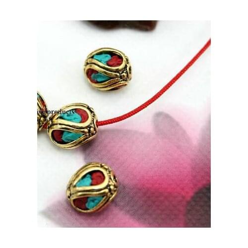 5pcs/lot Tibetan silver Dripping oil spacer Pendant lotus Loose Spacer Beads for DIY Jewelry Making bracelet fg4s