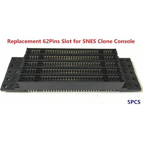 Free shipping 10PCS Replacement 62Pins Slot for SNES Clone Console
