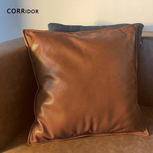 Nordic Designer Backrest Pillow Luxury Throw Pillow Throw Pillows for Couch Head Layer Cowhide Fluffy Pillow Couch Pillow Cute