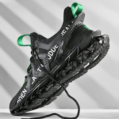 Sneakers For Mens Blade Running Shoes Stable Elastic Band Upper Blade Bottom Chaussures Pour Hommes Zapatos De Hombre New 2021