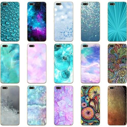 Quartz Crystal Rock Pink Purple Aqua space Soft Silicone Cover Case for Huawei honor 9 10 Lite 7A 5.45 7a pro 7c 5.7 inch 7x 8x