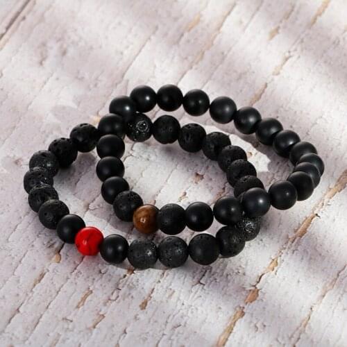 Minar Korean Style Black Color Buddha Beads Bracelet for Women Minimalist Circle Bracelet Everyday Gifts Jewelry Accessories