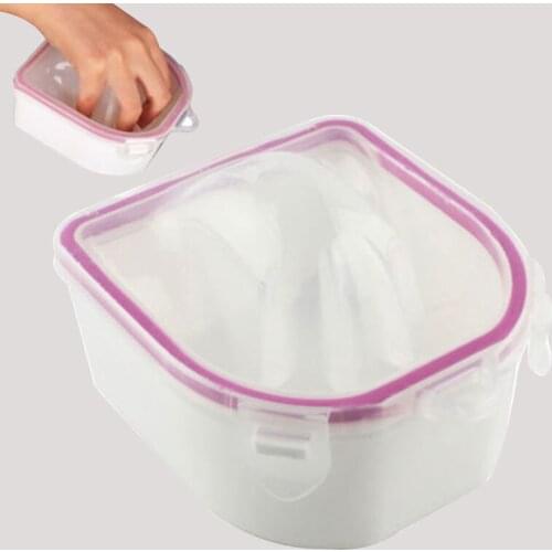 Bubble Bowl Nail Art Tool Double-deck Square Manicure Products Plastic Gel Remover Nail Cleaner