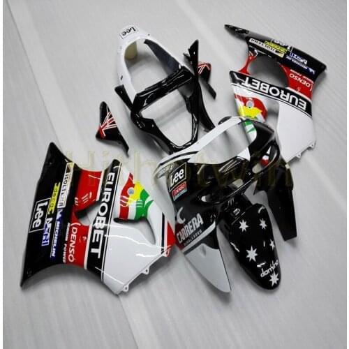 Motorcycle fairing for ZX6R 636 1998 1999 ZX-6R ABS +Free Bolts+black white body cover M2