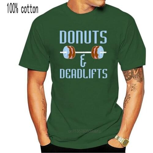 Fashion 2018 Men Short Sleeve T-Shirt Donuts And Deadlifts T Shirt Men Funny Tee Shirts O-Neck Oversize Style