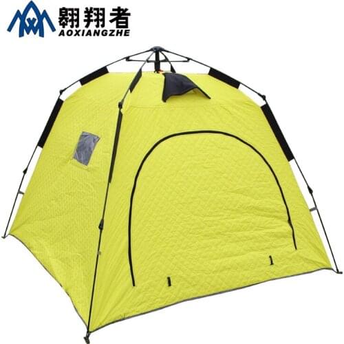 New Automatic Ice Fishing Tent Winter Fishing Tent Heighten Thicken Cotton Tents Outdoor Camping Windproof Warm Tent