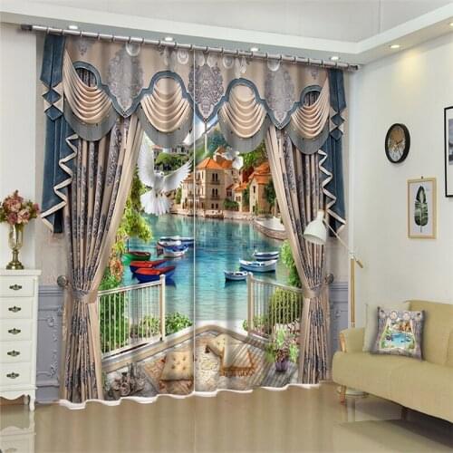 Customized Lavender Luxury 3D Blackout Window Curtain Drapes For Living room Bed room Hotel Wall Tapestry Cortinas