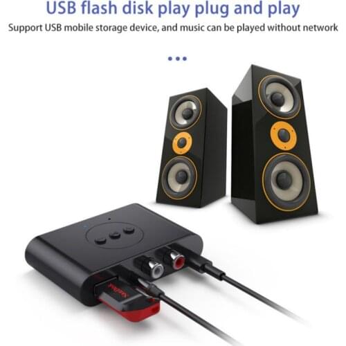 NFC Bluetooth RCA Receiver Version 5.0 3.5mm Stereo RCA Left And Right Channels Support U Disk Hands-free Call NFC Connection