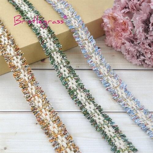 BRISTLEGRASS 1 Yard 1" 25mm Rainbow Braided Crochet Lace Trim Cotton Macrame Decorative Ribbon Fabric Costume Dress Sewing Craft