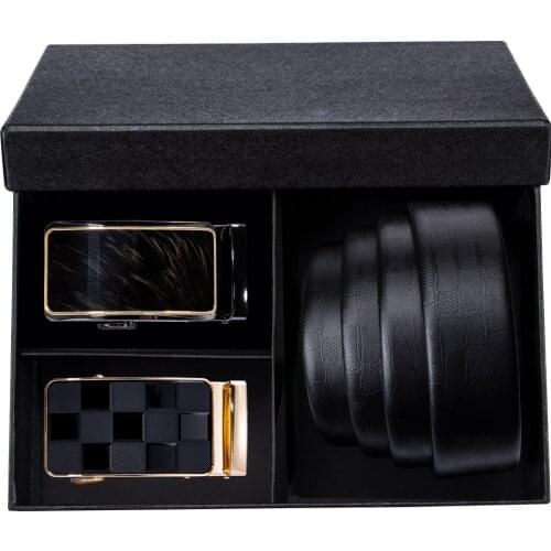 Men Belt Genuine Leather Automatic Buckle Luxury Brand Male Belts Black Strap Famous Brand Cowskin Belts Men Gift DiBanGu