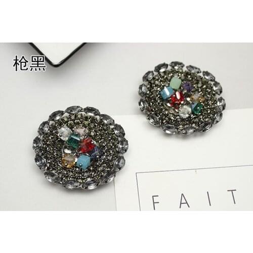 Luxury flower rhinestone patch apliques de roupa crystal rhinestone applique sew on patches for clothing para vestuario