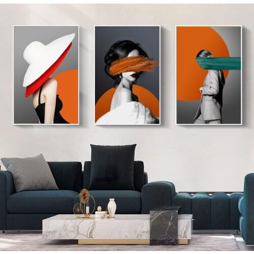 Modern Minimalist Living Room Sofa Background Wall Decoration Painting Beauty Character Mural Restaurant Prints