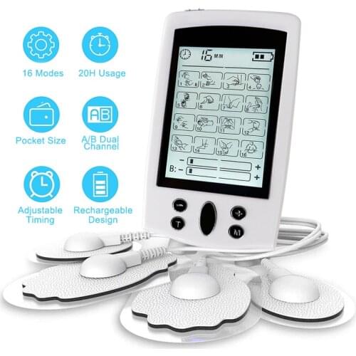 Electric Pulse Massager Tens EMS Muscle Stimulator 16Modes Digital Therapy Machine Massager Pain Relief Tool Health Care Machine