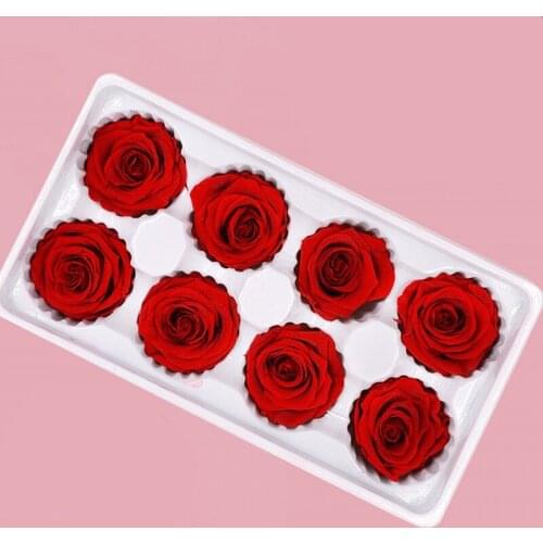 Dried Flowers 8pcs/Box Rose Flower Head Eternal Flower 4-5cm Preserved Flowers Valentines Day Dried Flower Artificial Flowers