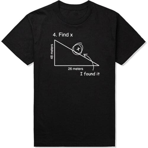 Find Variable X Math Teacher Funny T Shirt Men Short Sleeve Printed Cotton Cartoon T-shirt Tops