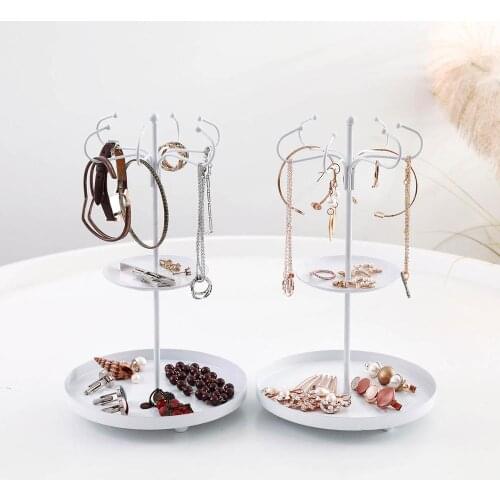 Iron Jewelry Rack Desktop Decoration Necklace Display Rack Jewelry Storage Rack Household Hanging Earrings Shelf
