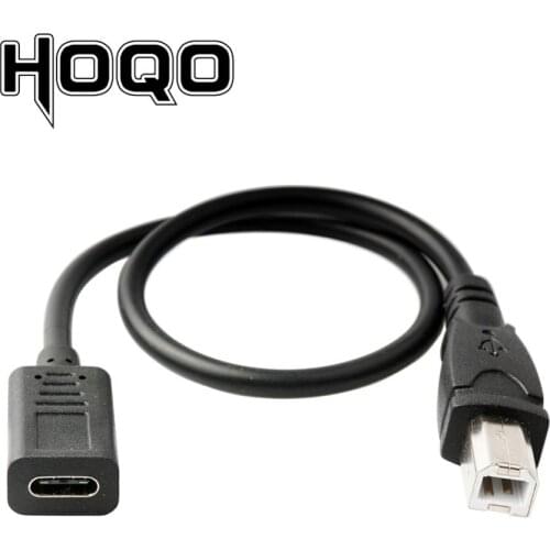 USB-C Female to USB B Male Pinter Cable USB 3.1 Type C Male Connector to USB 2.0 B Type Male Data Converter for Macbook Pro Air