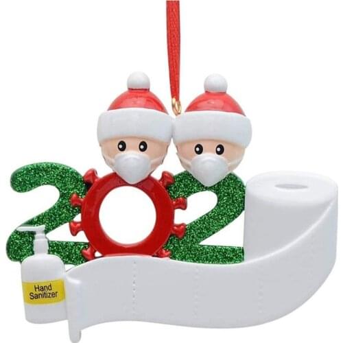 1pcs Family DIY Handwritten Name Face Mask Snowman Christmas Tree Hanging Pendant Christmas Family Ornament Decoration