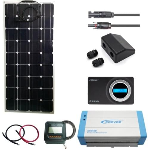 100W Complete Solar Panel Kit For Charge RV Home Marine Cottage System 12V EPever Inverter Controller Connector MT50 Kits