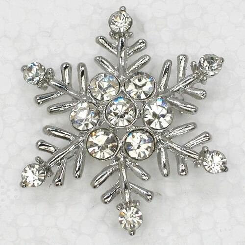 12pcs/lot Wholesale Fashion Brooch Rhinestone Snowflakes Christmas Flower Pin brooches Pendant jewelry Gift C102192