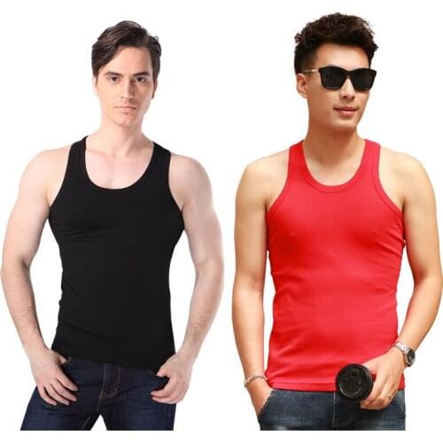 2 Pcs Cotton Undershirts Vest Stretchy Breathable Pullover Sleeveless Fitness Tank Tops GYM Underwear Men Underneath Shirt