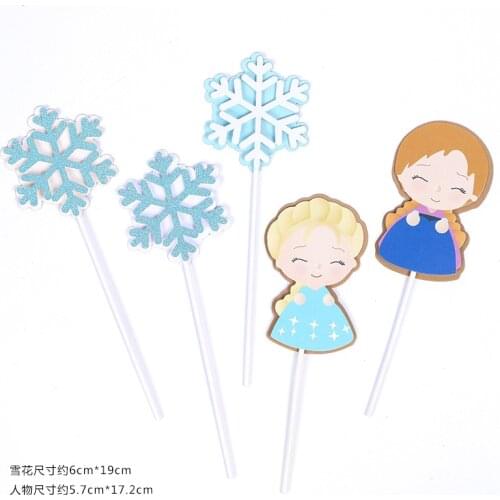 2020 New Snowflake Happy Birthday Cake Topper Girls Birthday Cupcake Topper Supplies for Girls Birthday Party Cake Decorations