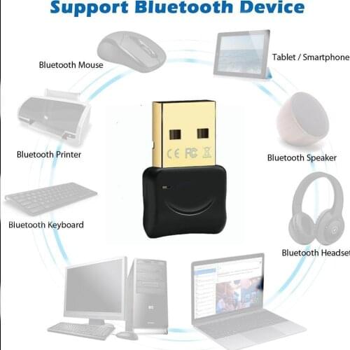 5.0 Bluetooth Adapter USB Bluetooth Transmitter Receiver For Earphone Audio 10 Dongle Laptop Wireless Win 8 Receptor Pc Com H2W2
