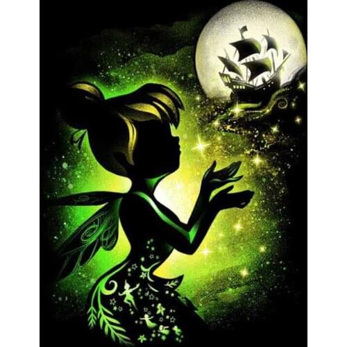 5D Diy Round Diamond Painting Diamond Embroidery Flower Fairy Dream Moon Boat Full Square Cross Stitch Home Decoration Painting