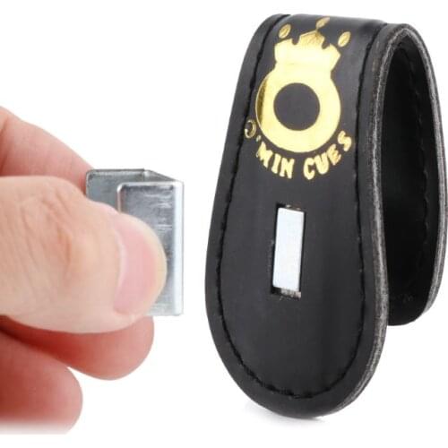 Pool Billiards Snooker Accessories Leather Magnetic Belt Clip Chalk Holder Accessory 448D