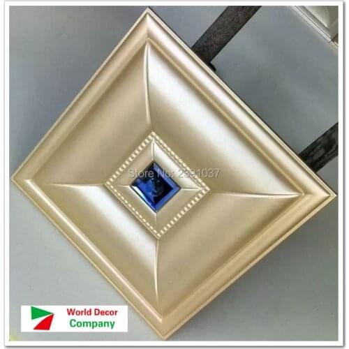 Acoustic panels New Classical Soft Leather Panel luxury decorative art TV Room sofa backgroumd wallpaper 16pcs 40*40*2.5CM