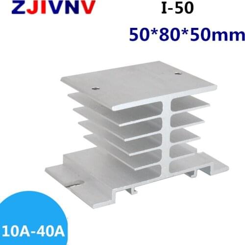 Aluminum Heat Sink For single phase industrial/Solid State Relay SSR Heat Dissipation 50*100*95mm 60A, I-50-2