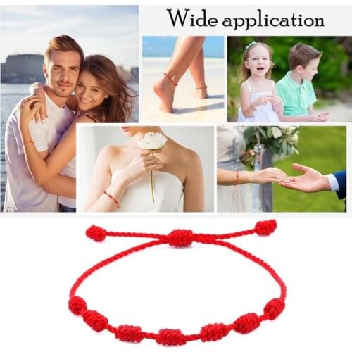 7 Knots Red String Bracelet Handmade Protection Eye Good Luck Amulet for Success Prosperity Couples Friendship Bracelet