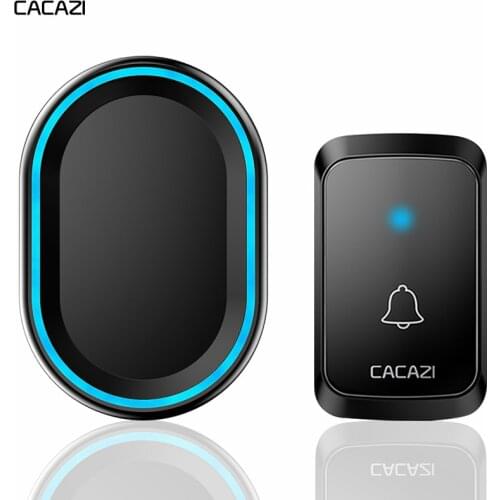 CACAZI Wireless Doorbell Waterproof LED Light 1 2 Button 1 2 Receiver 300M Remote Home Intelligent Door Bell Chime US EU UK Plug